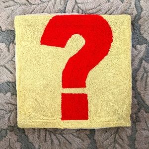 Question Mark Hooked Wool Pillow Cover